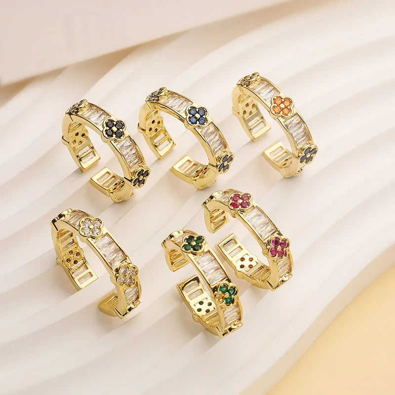 Bague Trèfle Cristaux femme