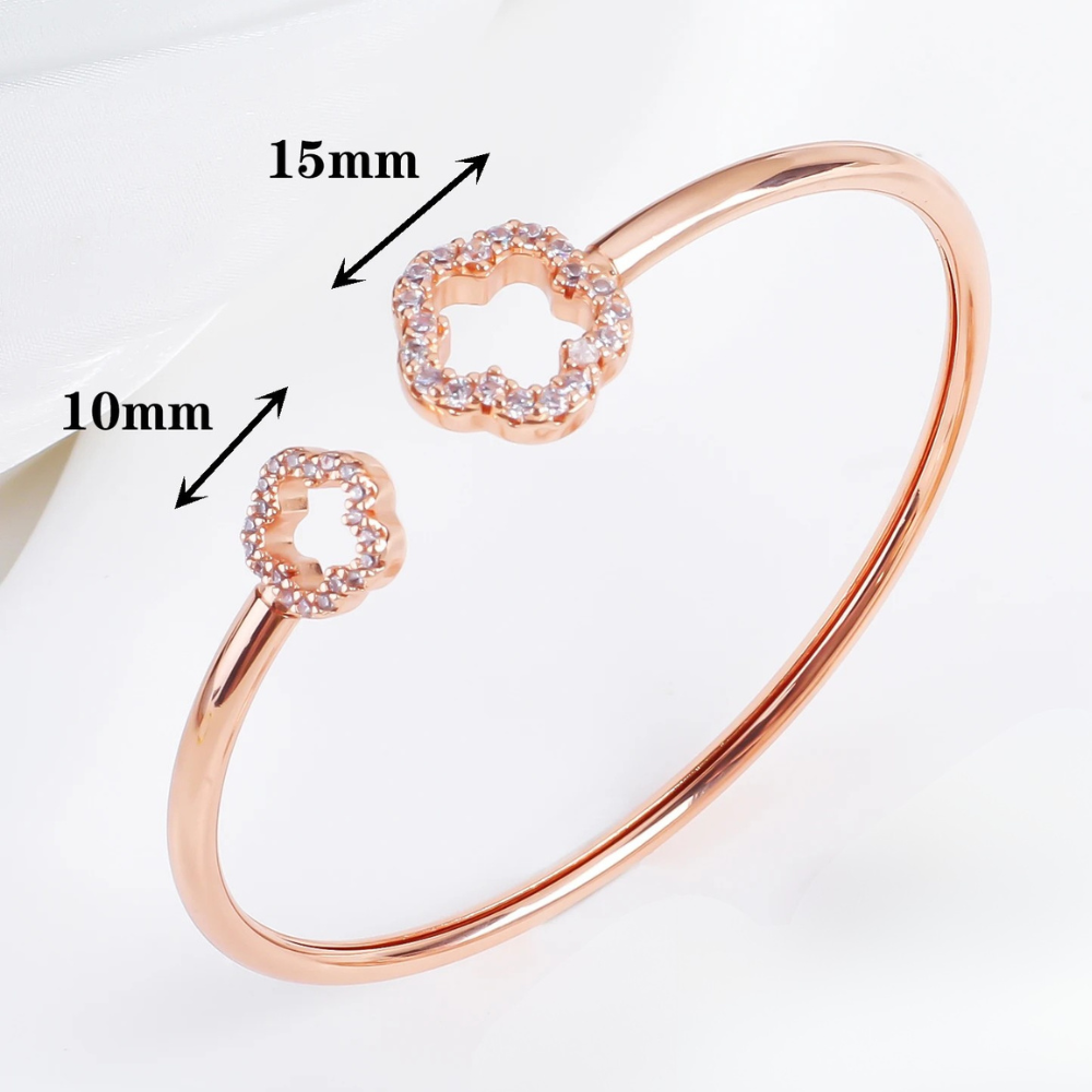 Bracelet Jonc Trèfle acier