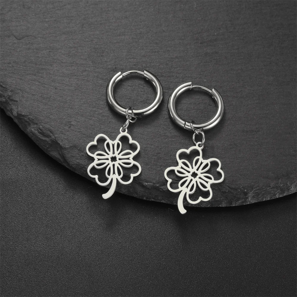 Boucle d'Oreille Créole Trèfle