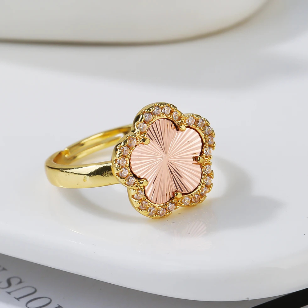 Bague Trèfle Or et Or Rose
