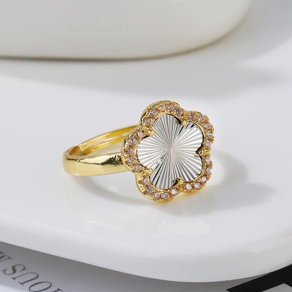 Bague Trèfle Or et Argentée
