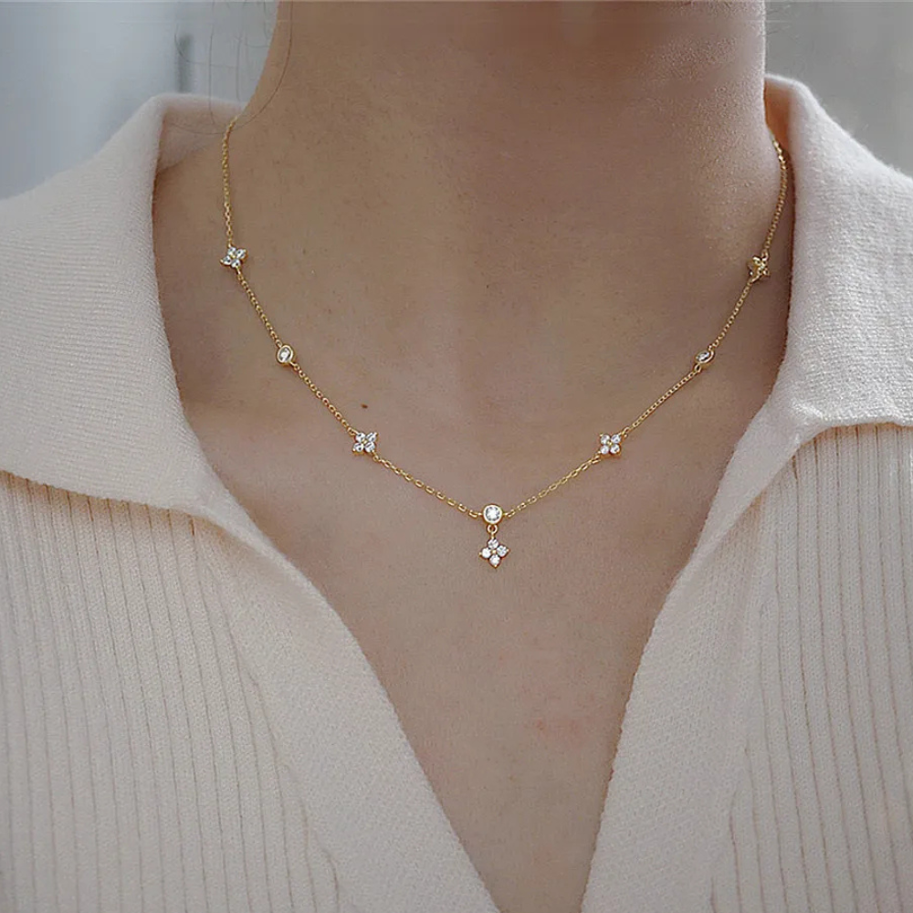 Collier Trèfle Fin doré