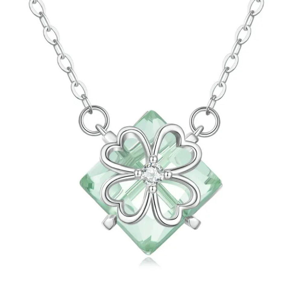 Collier Trèfle Carré Vert
