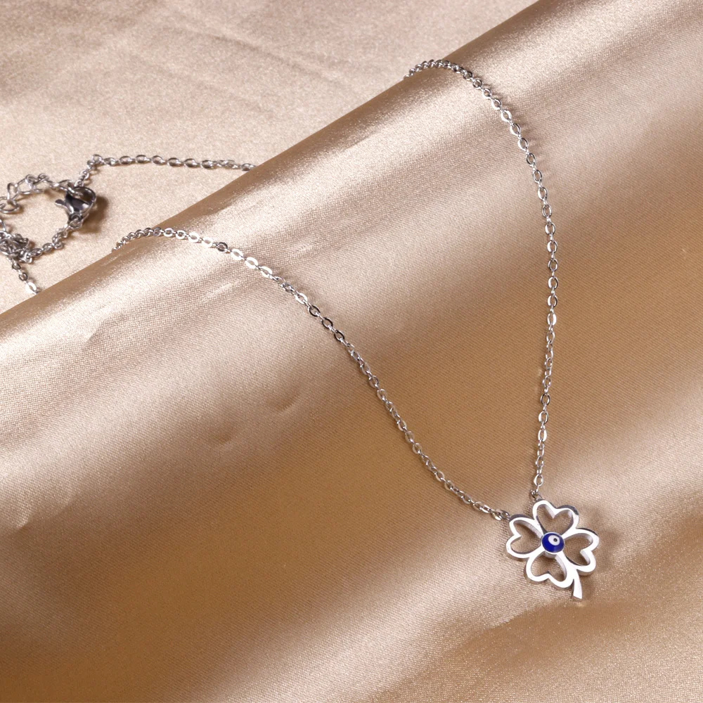Collier Trèfle Oeil Bleu