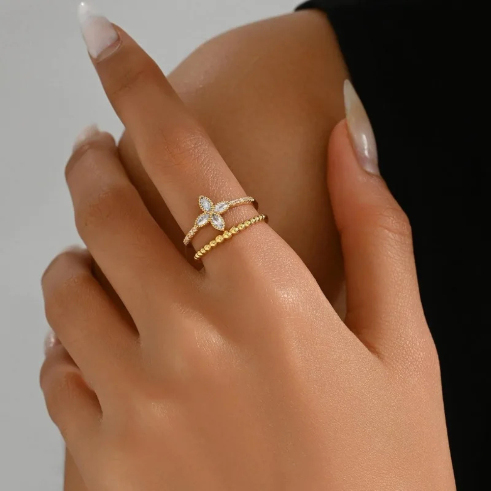Bague Trèfle Design or