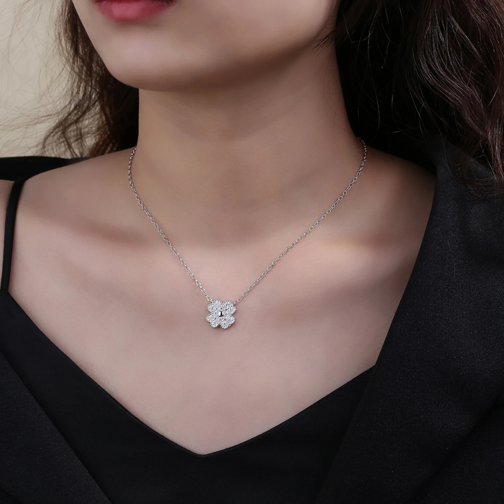 Collier Trèfle à Quatre Feuilles Argent