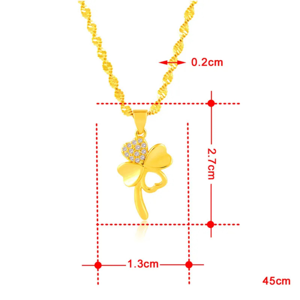 Collier Trèfle Coeur or