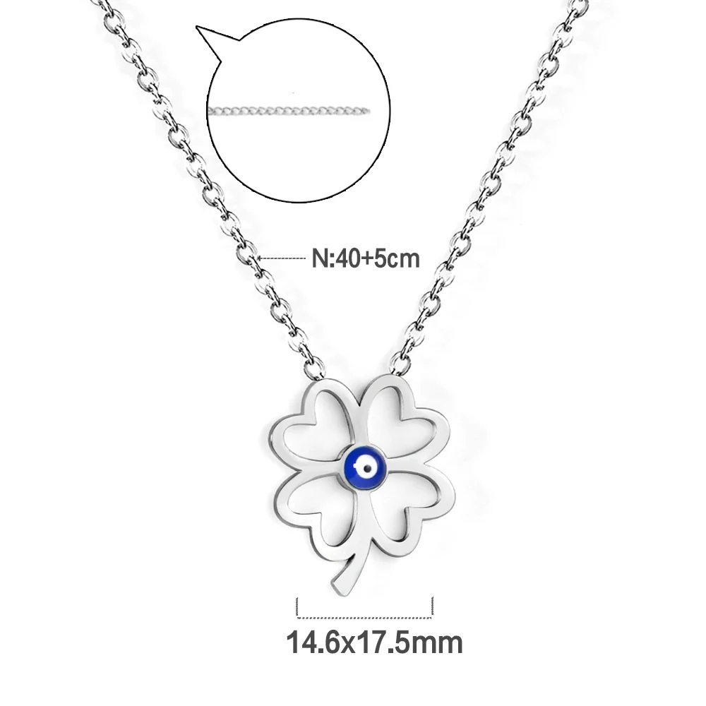 Collier Trèfle Oeil Bleu