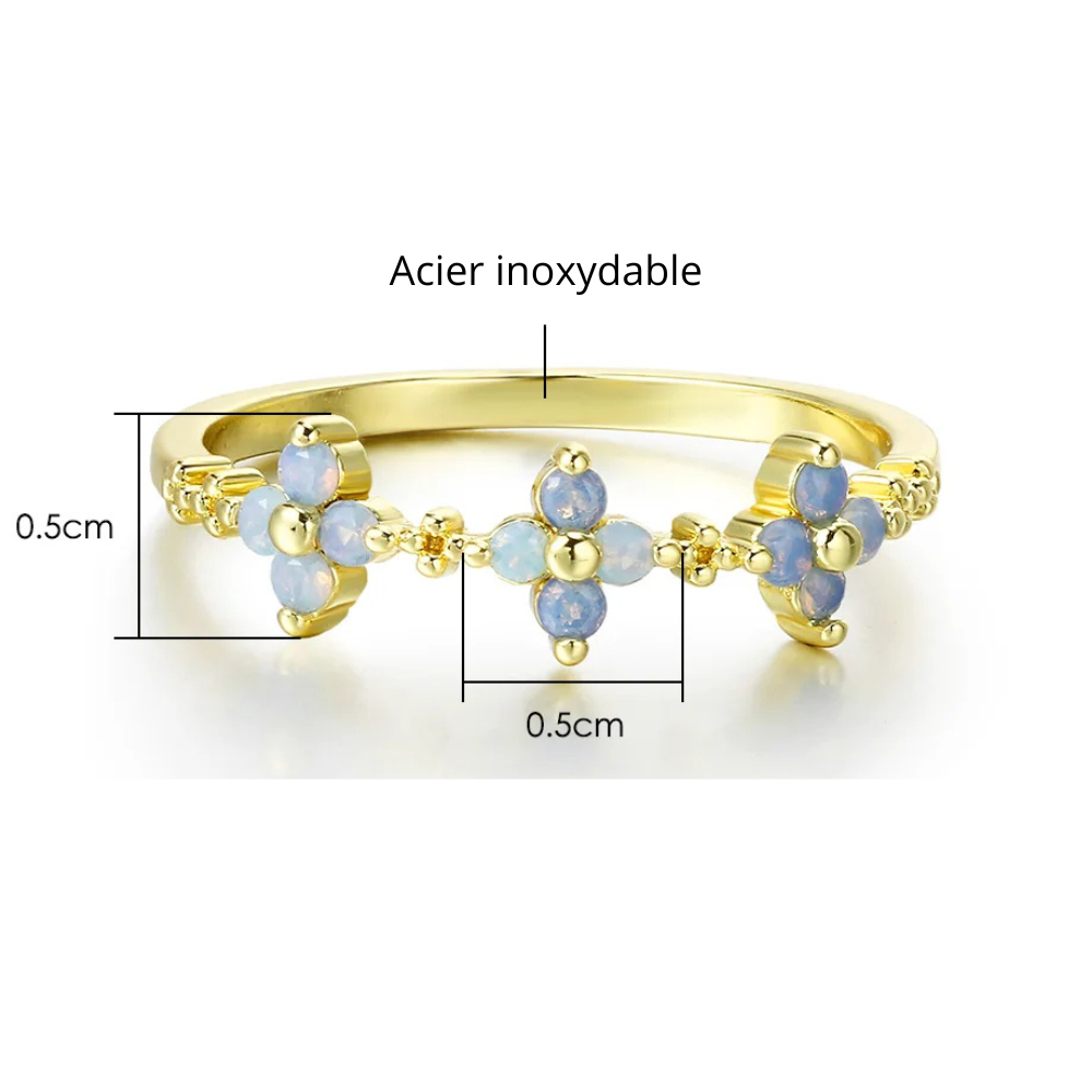 Bague Trèfle acier inox