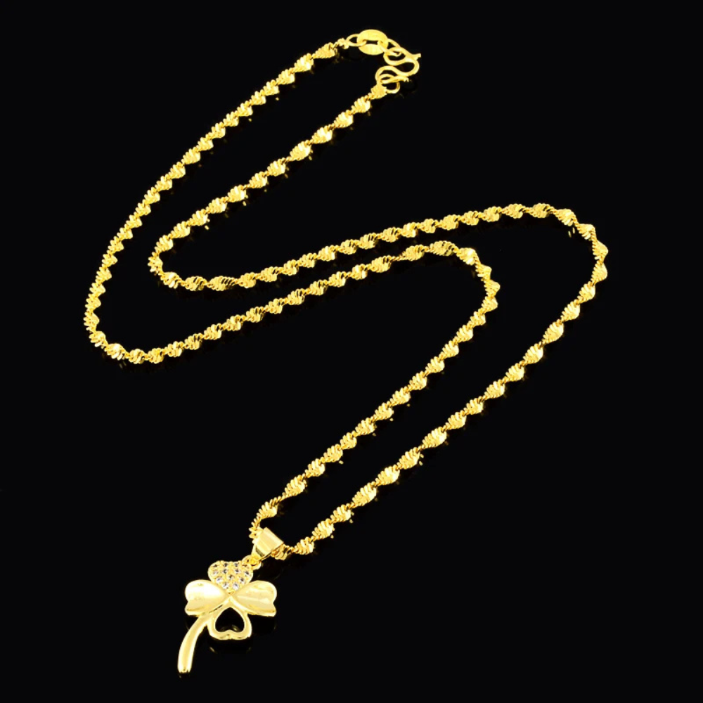Collier Trèfle Coeur or