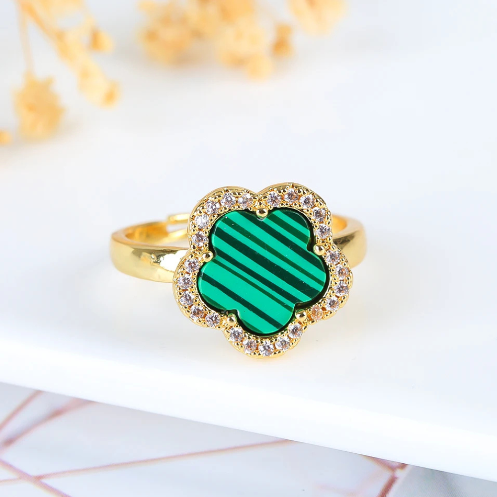 Bague Trèfle Or et Verte