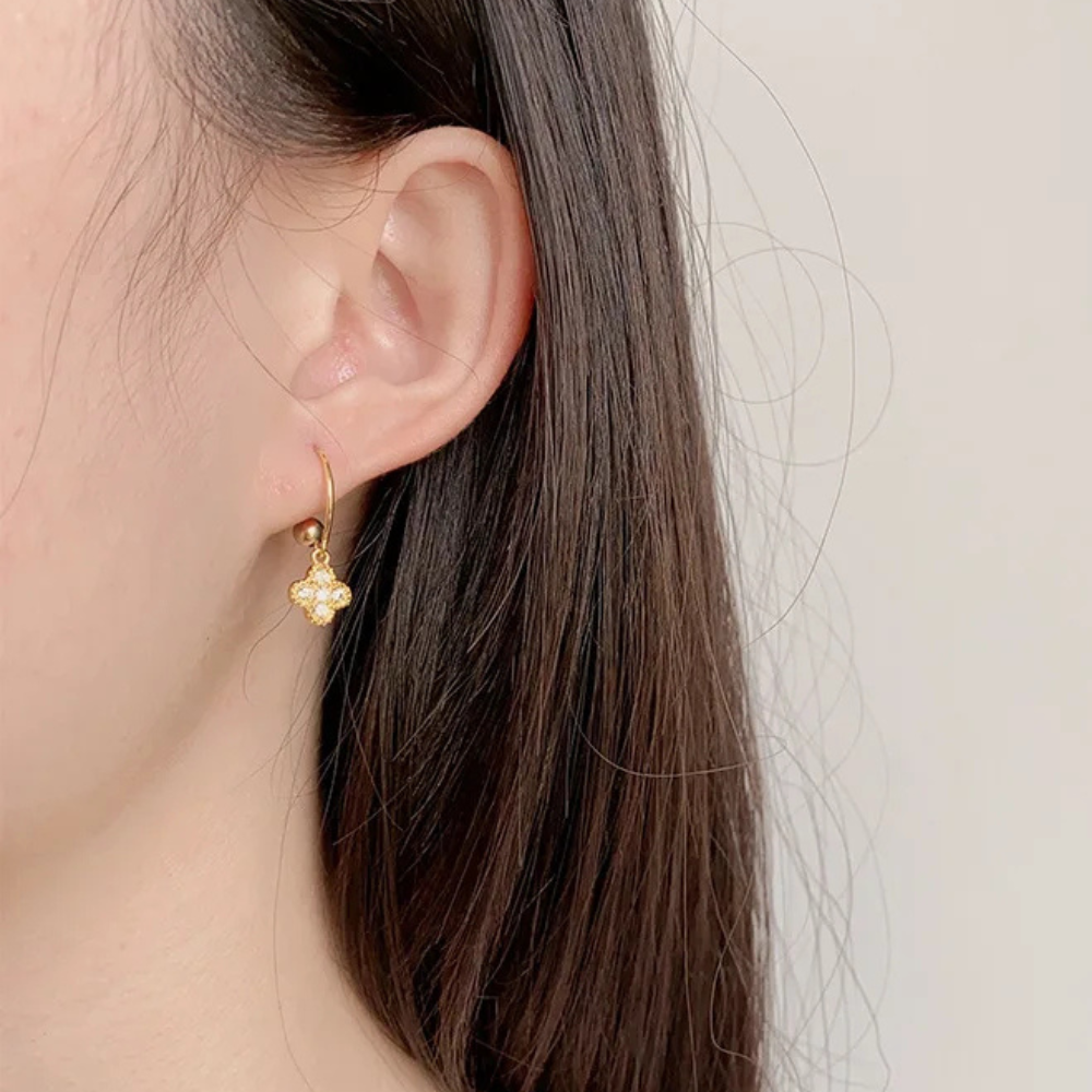 Boucles d'Oreilles Trèfle anneau
