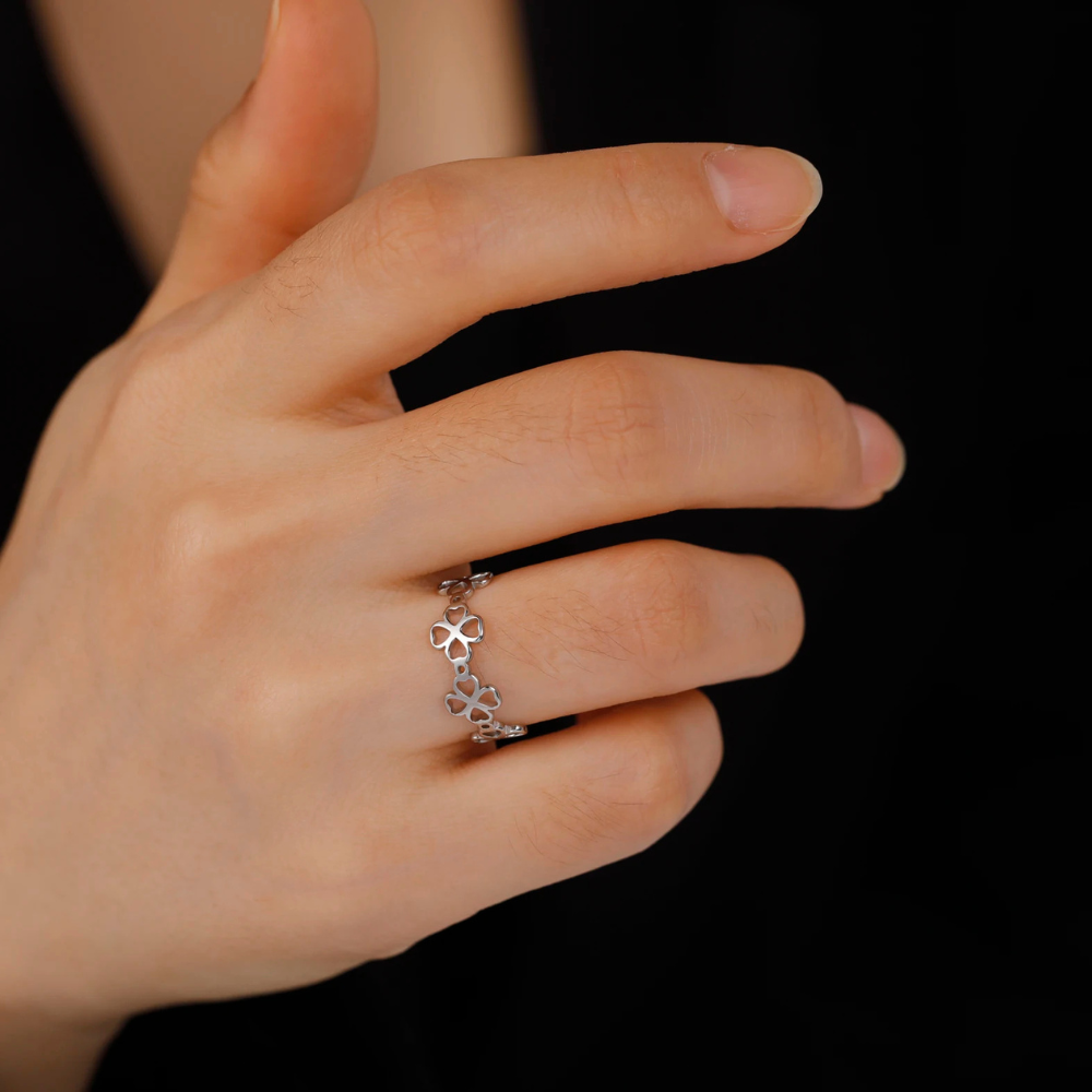 Bague Trèfle signe argent
