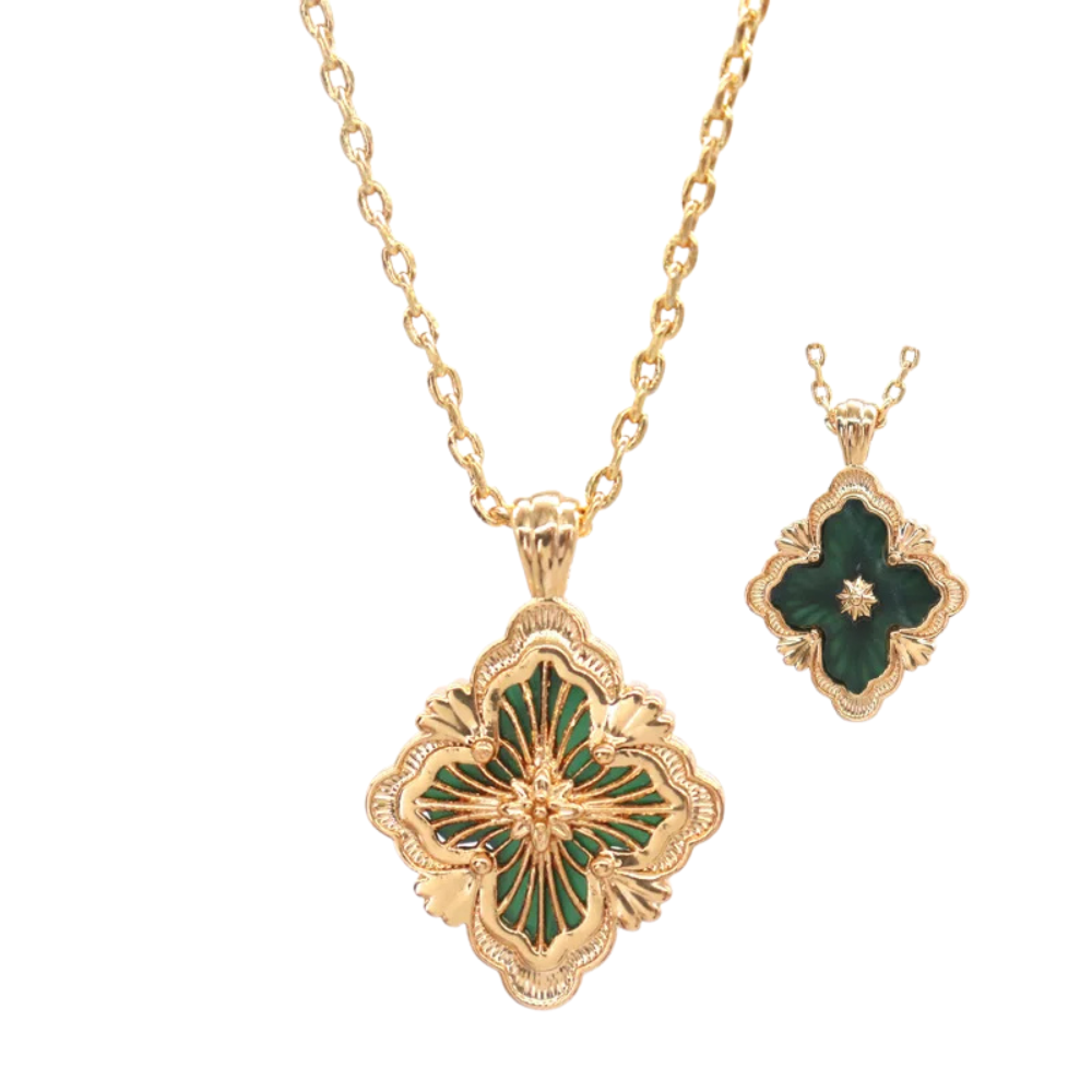 Collier Trèfle Réversible sapin
