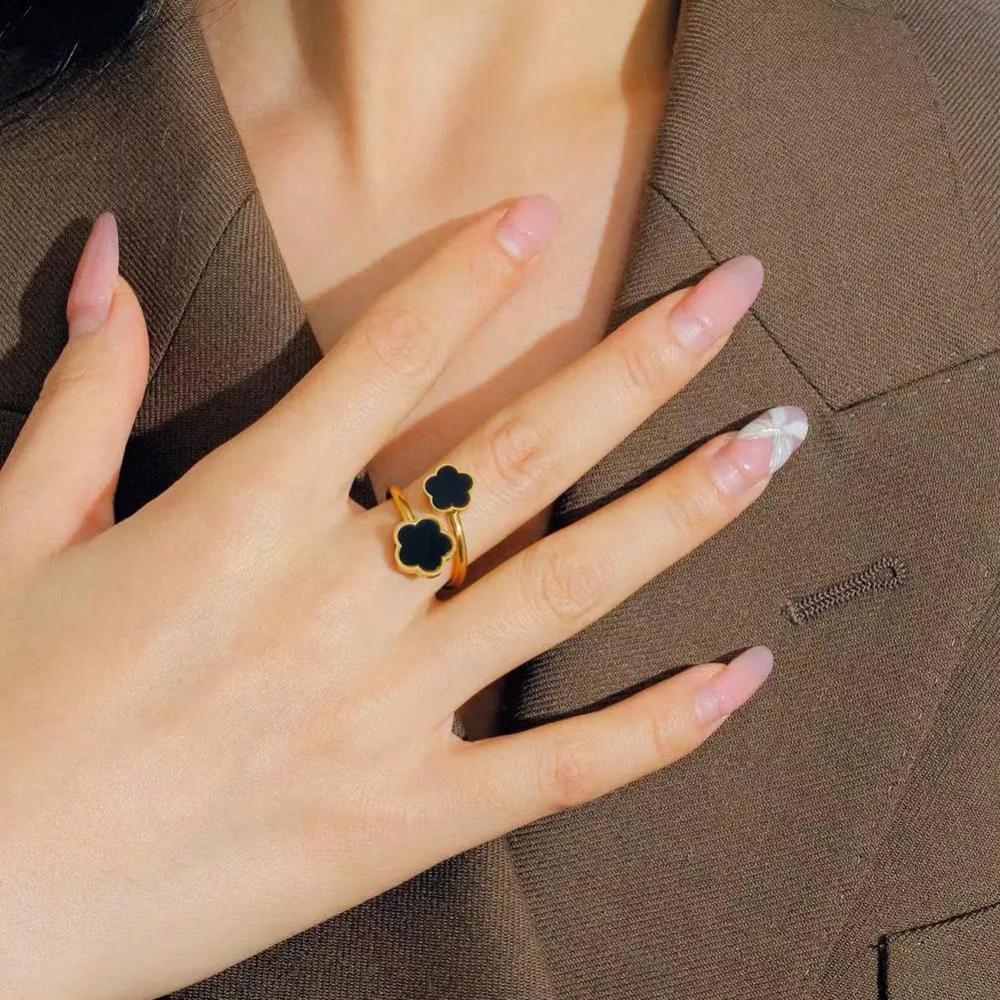 Bague double Trèfle Nacre femme