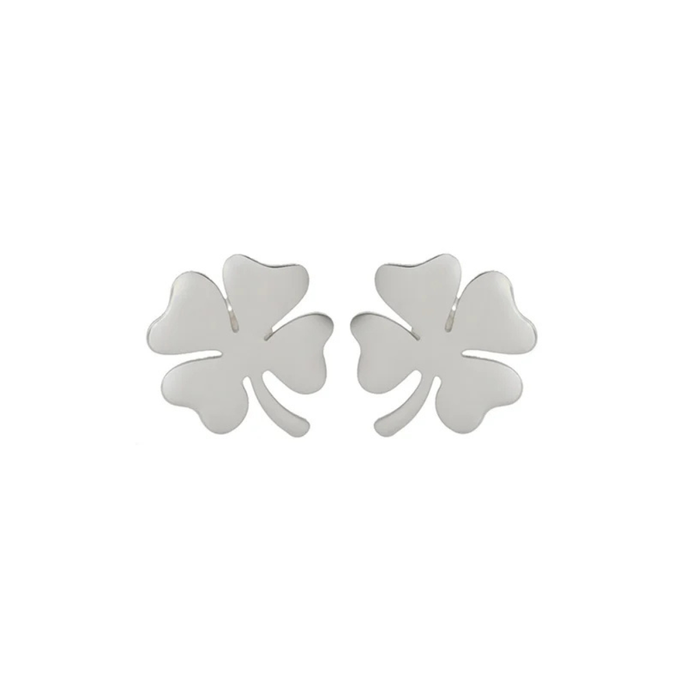 Boucles d'Oreilles Trèfle argenté