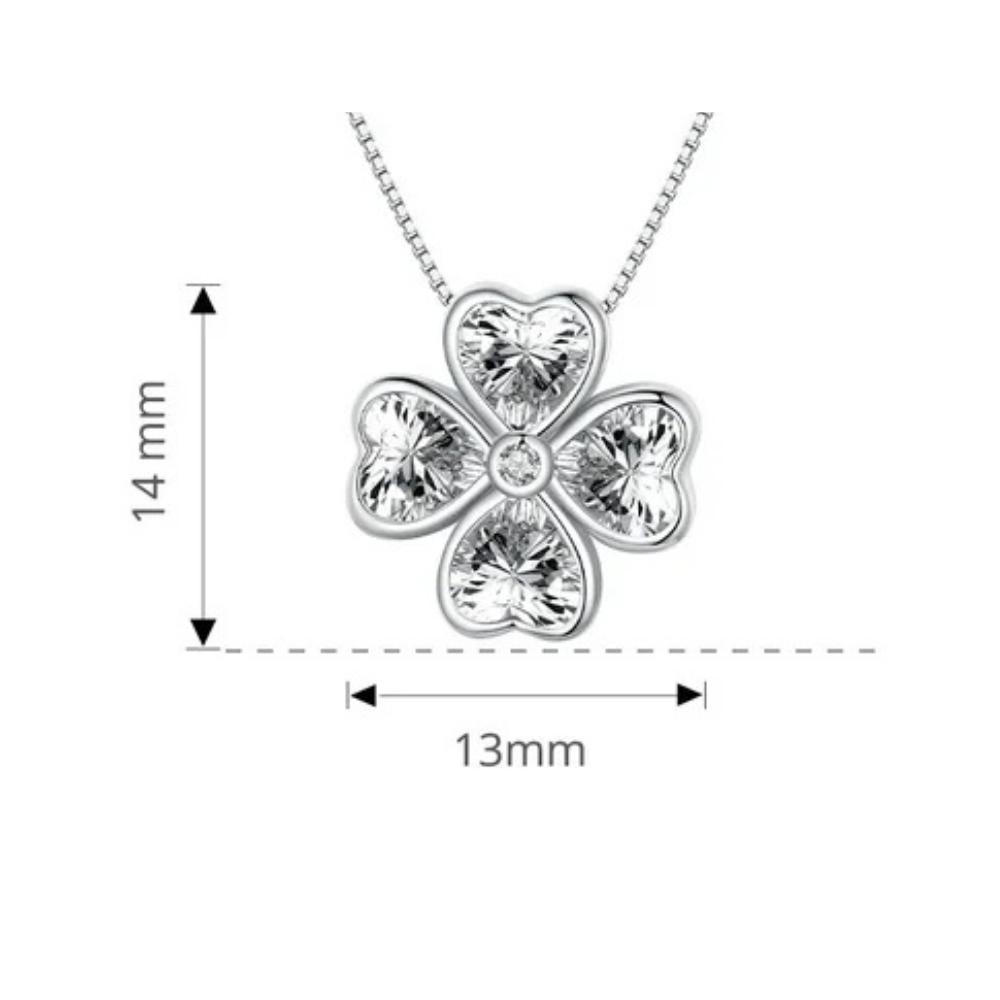 Collier Trèfle argent diamant
