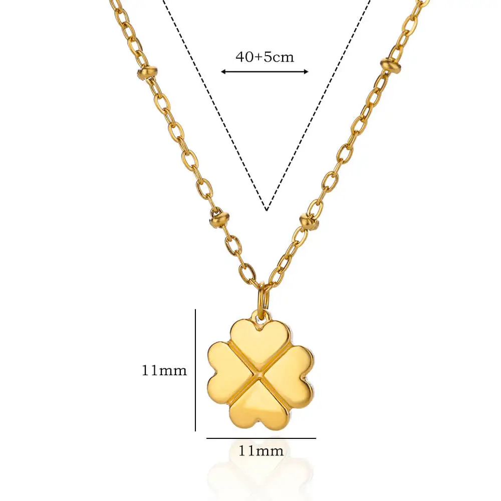 Collier Trèfle forme de Cœurs