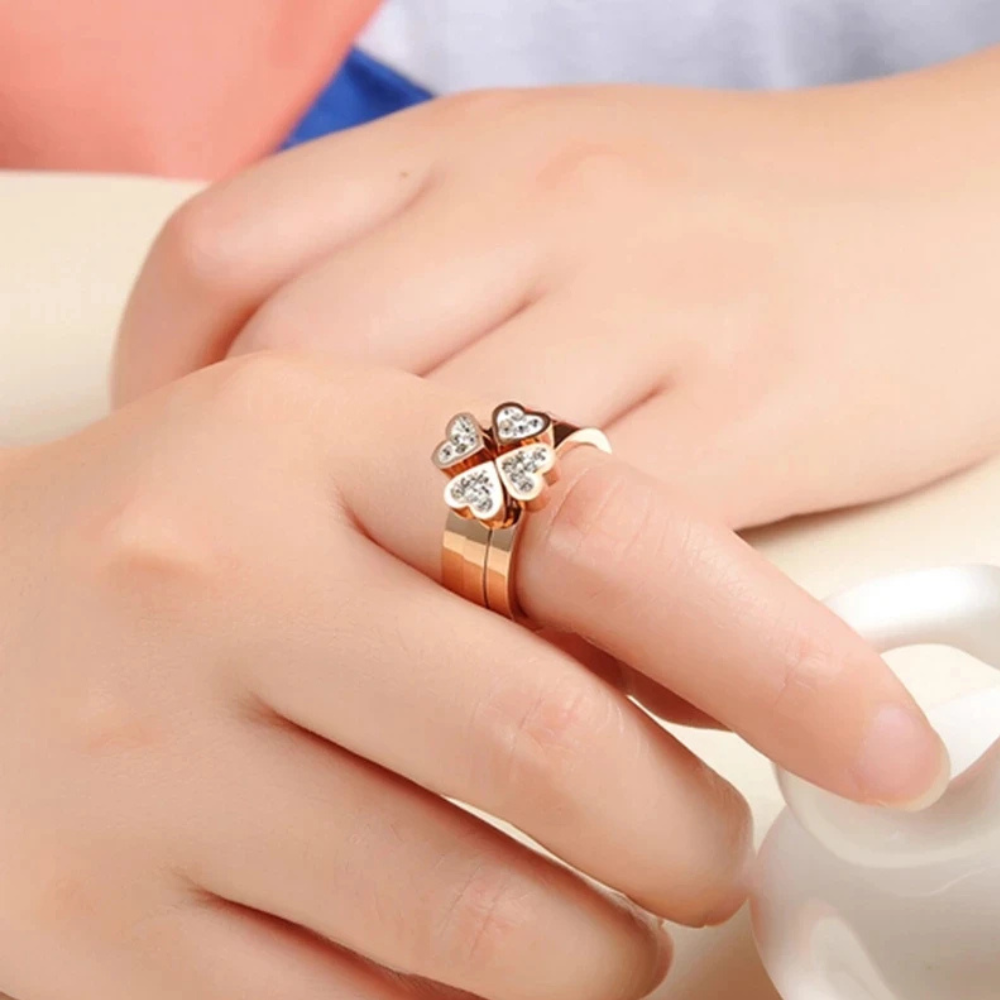 Triple Bague Trèfle femme