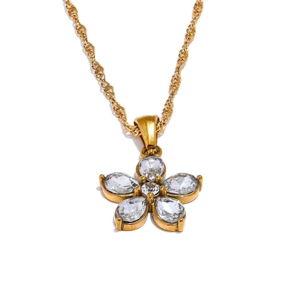 Collier Trèfle Cinq Feuilles Femme