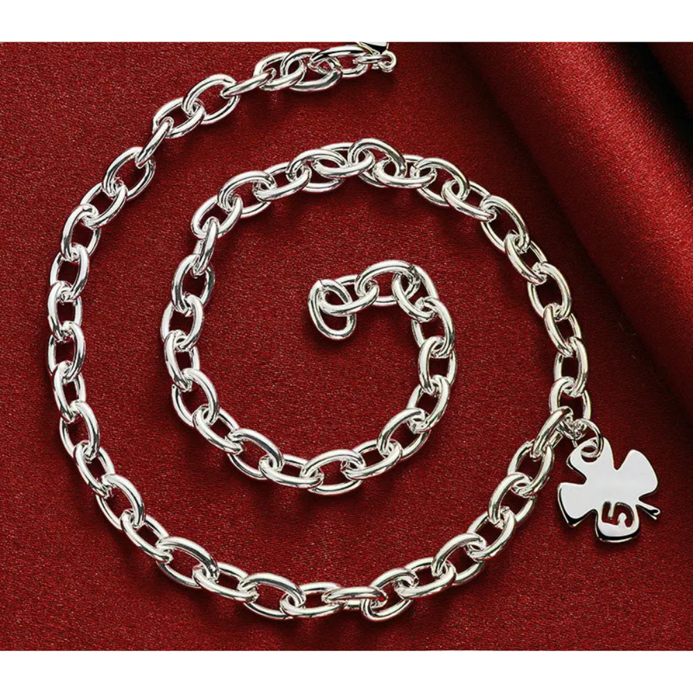Collier Trèfle Cinq argent