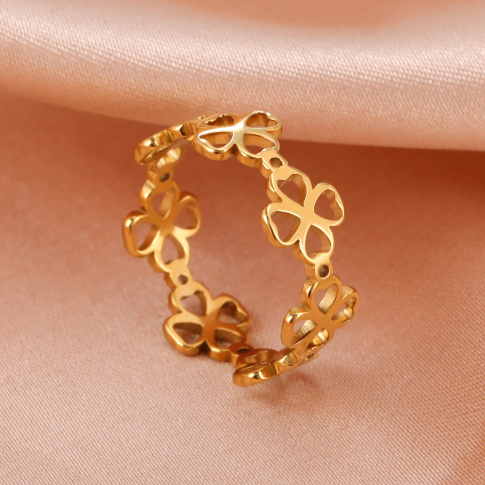 Bague Trèfle symbole or