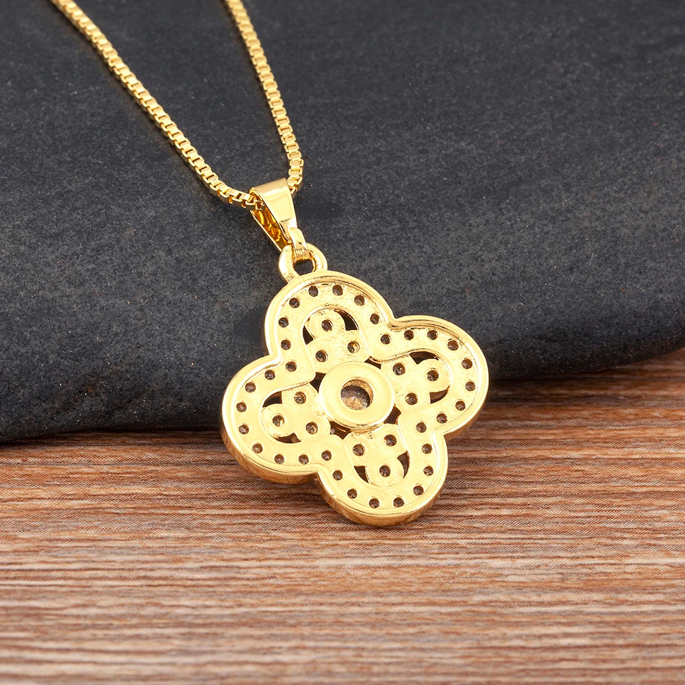 Collier Trèfle Or et Diamant blancs