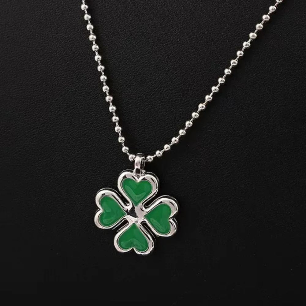 Collier pendentif Femme Trèfle Vert