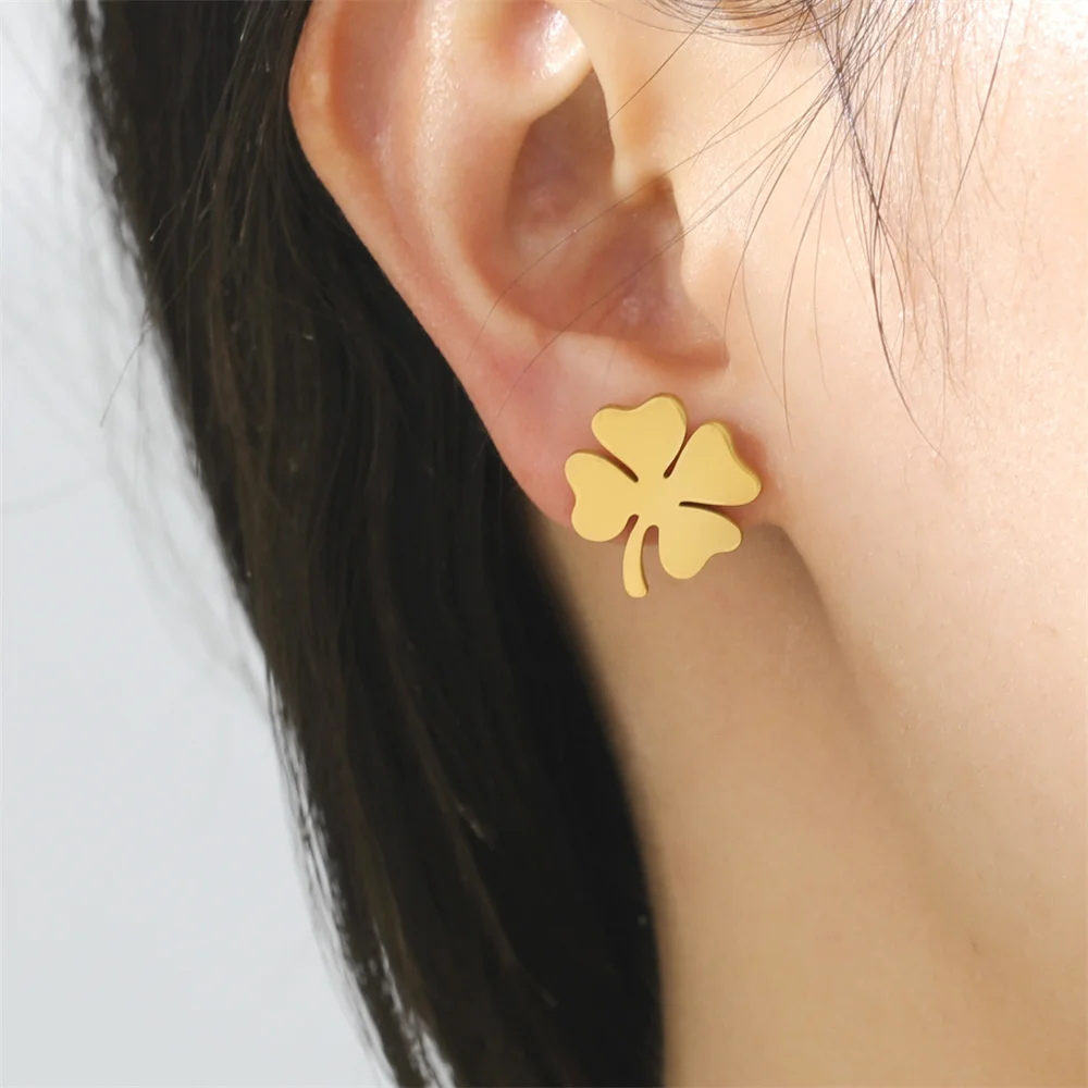 Boucles d'Oreilles Trèfle or