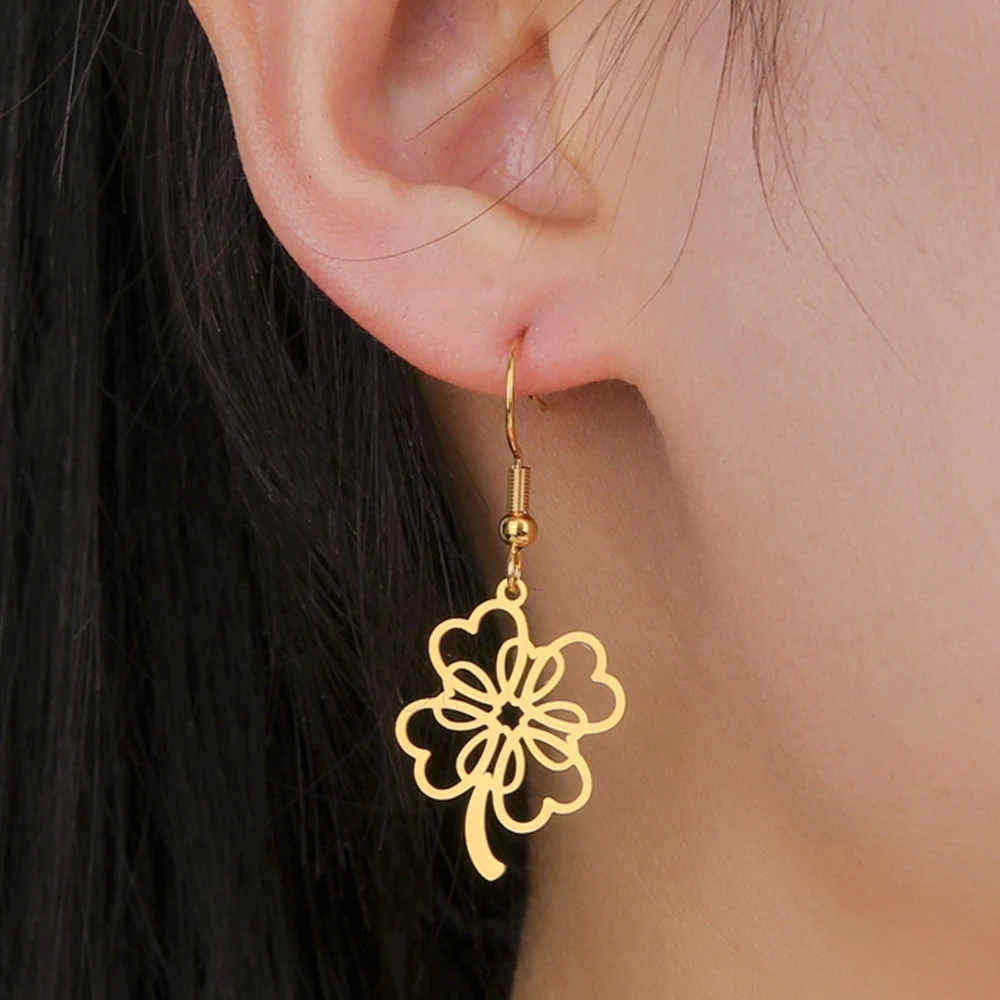 Boucle d'Oreille Trèfle Design femme