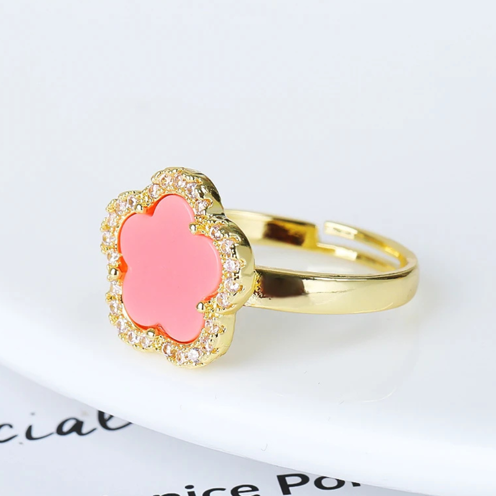 Bague Trèfle Or et Rose