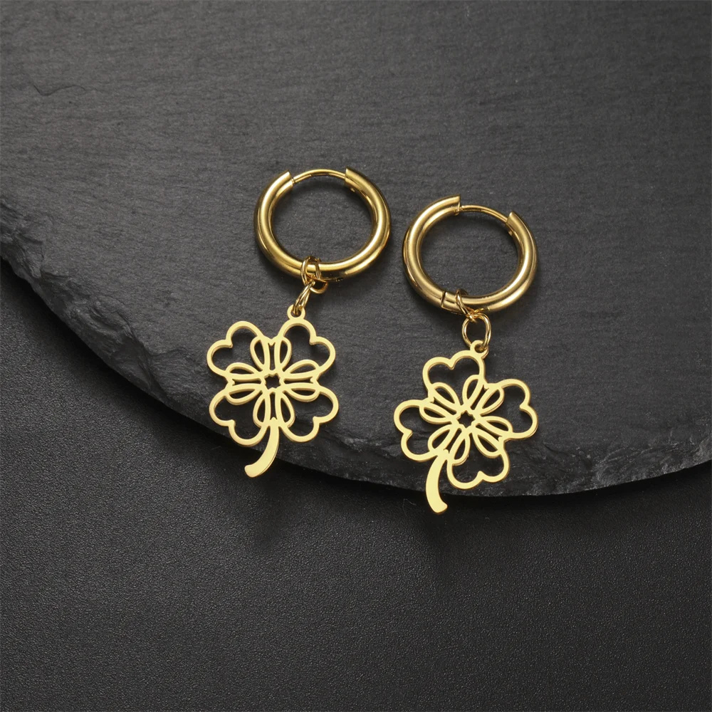 Boucle d'Oreille Créole Trèfle attache