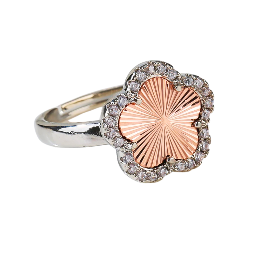 Bague Trèfle Argent et Rose