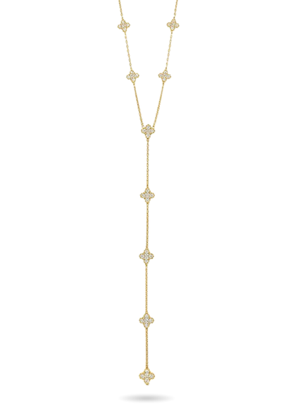 Collier Y Trèfle Strass