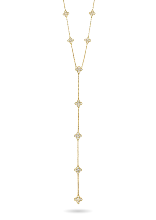 Collier Y Trèfle Strass