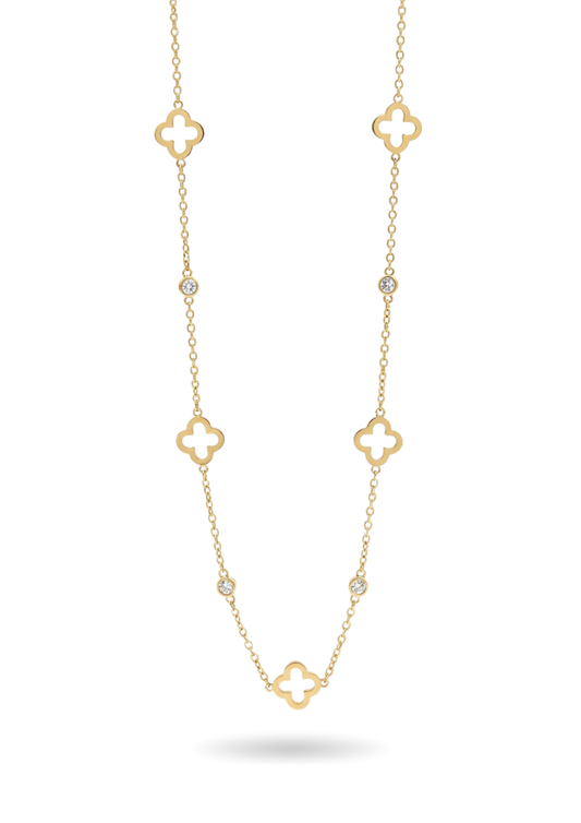 Colliers Trèfle Zircons or