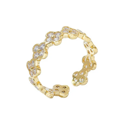 Bague Trèfle Strass