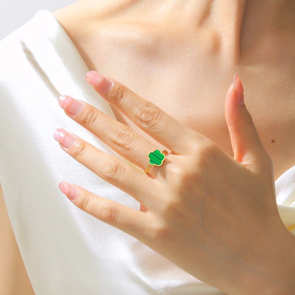 Bague Trèfle Couleur vert