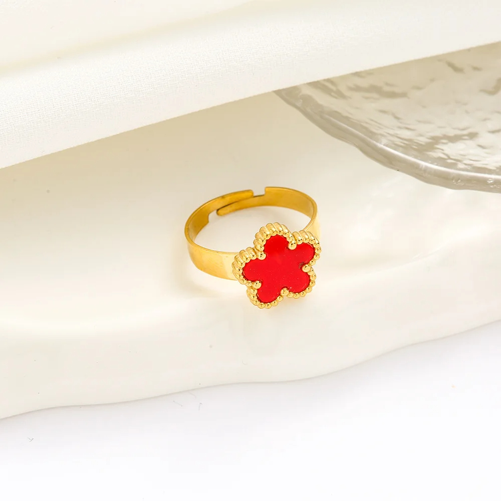 Bague Trèfle Couleur rouge