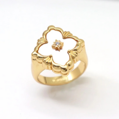 Bague Trèfle Design acier inoxydable