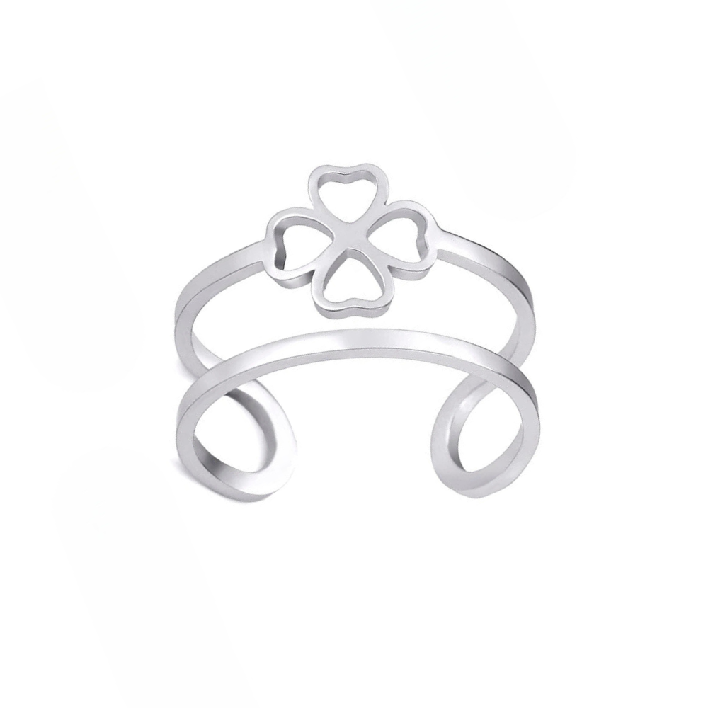 Bague Double Trèfle argent