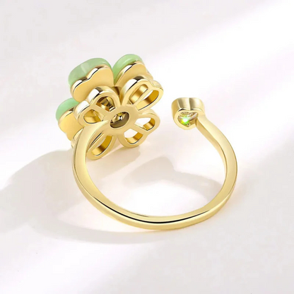Bague Trèfle Vert acier inoxydable