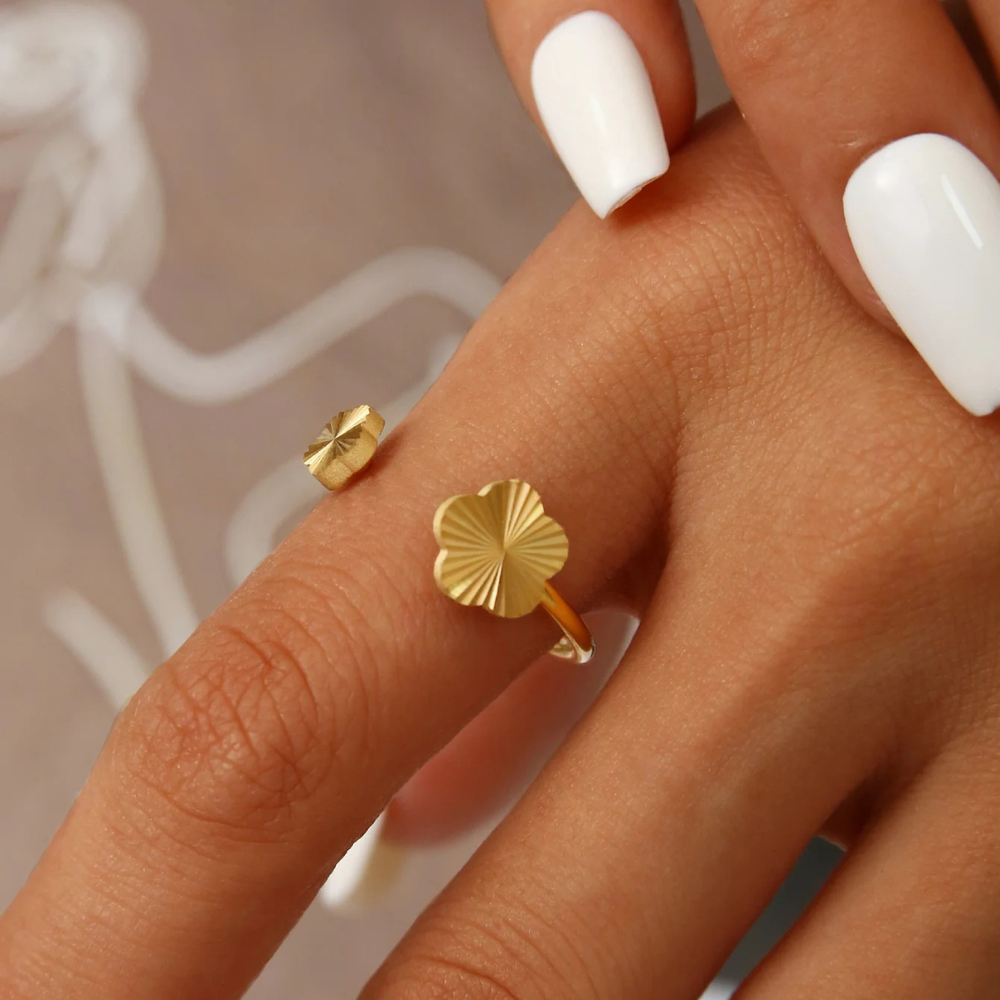 Bague Trèfle Fleur Or femme
