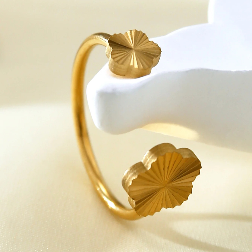 Bague Trèfle Fleur Or design