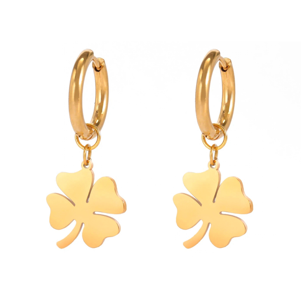Boucles d'Oreilles Trèfle Créoles