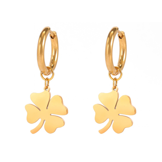 Boucles d'Oreilles Trèfle Créoles