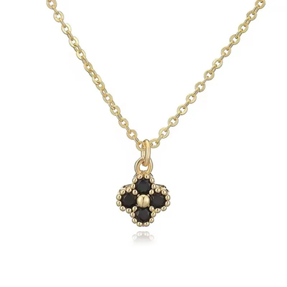 Collier Fantaisie Trèfle noir