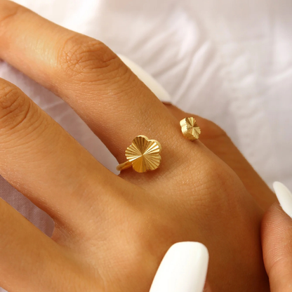 Bague Trèfle Fleur doré