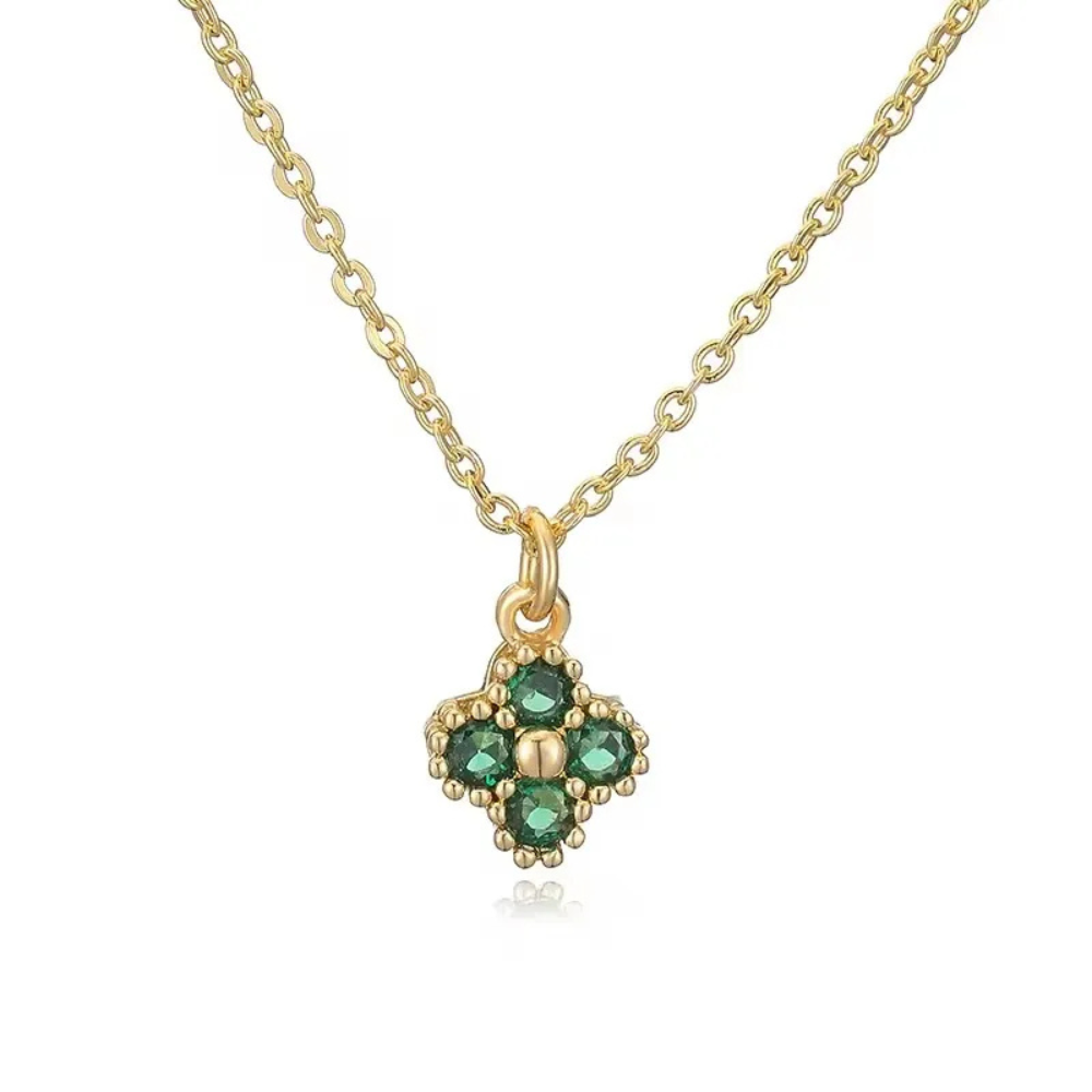 Collier Fantaisie Trèfle vert