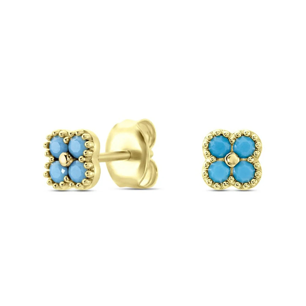 Boucles d'Oreilles Trèfle turquoise Sophie